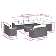 vidaXL 13 Piece Solid Acacia Wood Sofa Set in White/Cream/Beige