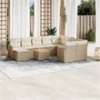 vidaXL 11 Piece Solid Acacia Wood Sofa Set in White/Cream/Beige