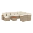 vidaXL 11 Piece Solid Acacia Wood Sofa Set in White/Cream/Beige