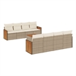 vidaXL 9 Piece Solid Acacia Wood Sofa Set in White/Cream/Beige