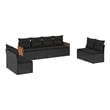 vidaXL 8 Piece Solid Acacia Wood Small Sofa Set in Black