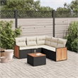 vidaXL 6 Piece Steel Sofa Set in Black/White/Cream