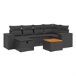 vidaXL 7 Piece Solid Acacia Wood Sofa Set in Black