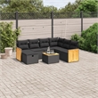 vidaXL 8 Piece Solid Acacia Wood Sofa Set in Black