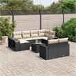vidaXL 11 Piece Steel Sofa Set in Black/White/Cream