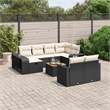 vidaXL 11 Piece Solid Acacia Wood Sofa Set in Black