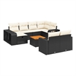 vidaXL 11 Piece Solid Acacia Wood Sofa Set in Black
