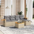 vidaXL 6 Piece Solid Acacia Wood Sofa Set in Gray/Beige