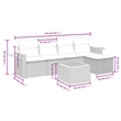 vidaXL 6 Piece Solid Acacia Wood Sofa Set in Gray/Beige