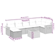 vidaXL 8 Piece Solid Acacia Wood Sofa Set in Black