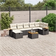 vidaXL 8 Piece Solid Acacia Wood Sofa Set in Black/White/Cream