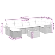 vidaXL 8 Piece Solid Acacia Wood Sofa Set in Black/White/Cream