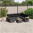 vidaXL 8 Piece Solid Acacia Wood Sofa Set in Black