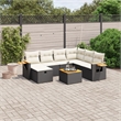 vidaXL 8 Piece Solid Acacia Wood Sofa Set in Black