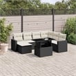 vidaXL 8 Piece Poly Rattan Sofa Set in Black/White/Cream