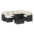 vidaXL 8 Piece Poly Rattan Sofa Set in Black/White/Cream