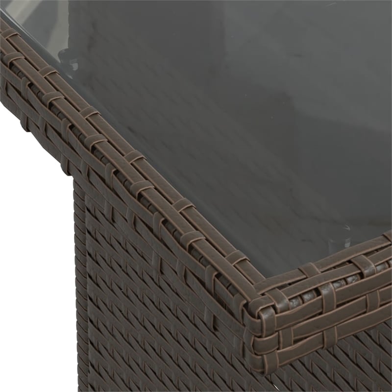 vidaXL 5 Piece Poly Rattan Sofa Set in Brown