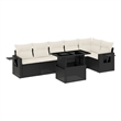 vidaXL 7 Piece Sofa Set in Black/Cream