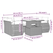 vidaXL 7 Piece Steel Sofa Set in Black/White/Cream