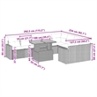 vidaXL 10 Piece Solid Acacia Wood Sofa Set in Black/White/Cream