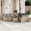 vidaXL 10 Piece Solid Acacia Wood Sofa Set in Gray/Beige