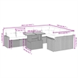 vidaXL 10 Piece Solid Acacia Wood Sofa Set in Gray/Beige