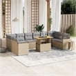 vidaXL 11 Piece Solid Acacia Wood Sofa Set in Beige