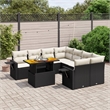 vidaXL 9 Piece Solid Acacia Wood Sofa Set in Black/White/Cream
