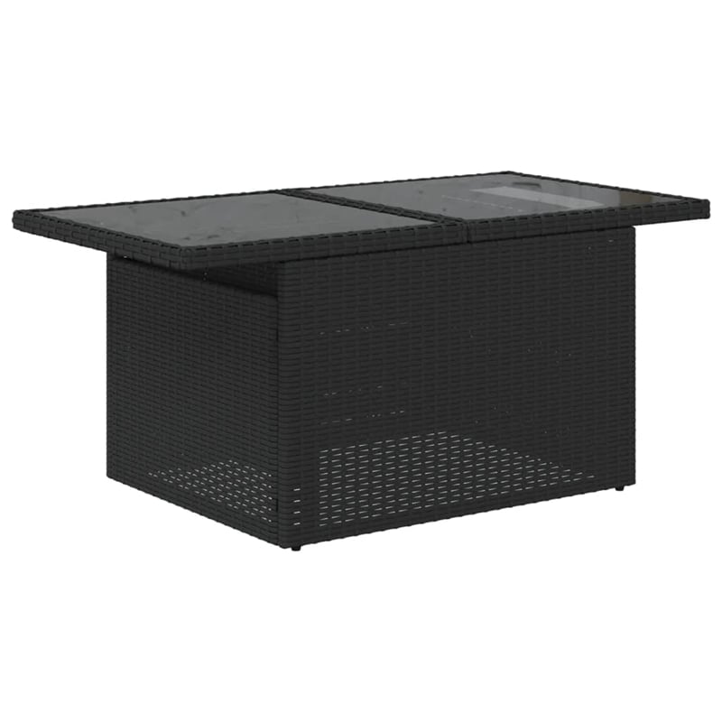 vidaXL 10 Piece Steel Small Sofa Set in Black/White/Cream