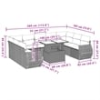 vidaXL 10 Piece Steel Small Sofa Set in Black/White/Cream