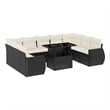 vidaXL 10 Piece Steel Small Sofa Set in Black/White/Cream