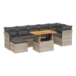 vidaXL 8 Piece Solid Acacia Wood Patio Sofa Set in Gray