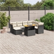 vidaXL 8 Piece Solid Acacia Wood Sofa Set in Black/White/Cream
