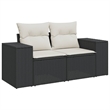 vidaXL 10 Piece Steel Large Sofa Set in Black