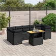 vidaXL 8 Piece Solid Acacia Wood Sofa Set in Black
