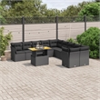 vidaXL 11 Piece Solid Acacia Wood Sofa Set in Black