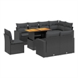 vidaXL 9 Piece Solid Acacia Wood Sofa Set in Black