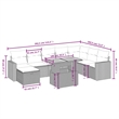 vidaXL 9 Piece Solid Acacia Wood Sofa Set in Black