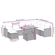 vidaXL 9 Piece Solid Acacia Wood Sofa Set in Black/White/Cream