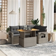 vidaXL 5 Piece Solid Acacia Wood Sofa Set in Gray
