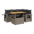 vidaXL 5 Piece Solid Acacia Wood Sofa Set in Gray