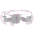 vidaXL 7 Piece Solid Acacia Wood Sofa Set in Gray/Beige