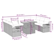 vidaXL 10 Piece Steel Sofa Set in Black/White/Cream