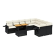 vidaXL 10 Piece Steel Sofa Set in Black/White/Cream