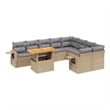 vidaXL 10 Piece Solid Acacia Wood Sofa Set in Beige