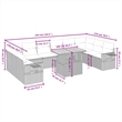 vidaXL 11 Piece Solid Acacia Wood Sofa Set in Gray/Beige