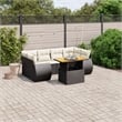 vidaXL 7 Piece Steel Sofa Set in Black/White/Cream