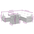 vidaXL 7 Piece Solid Acacia Wood Sofa Set in Black