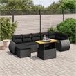 vidaXL 8 Piece Solid Acacia Wood Sofa Set in Black