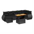 vidaXL 8 Piece Solid Acacia Wood Sofa Set in Black